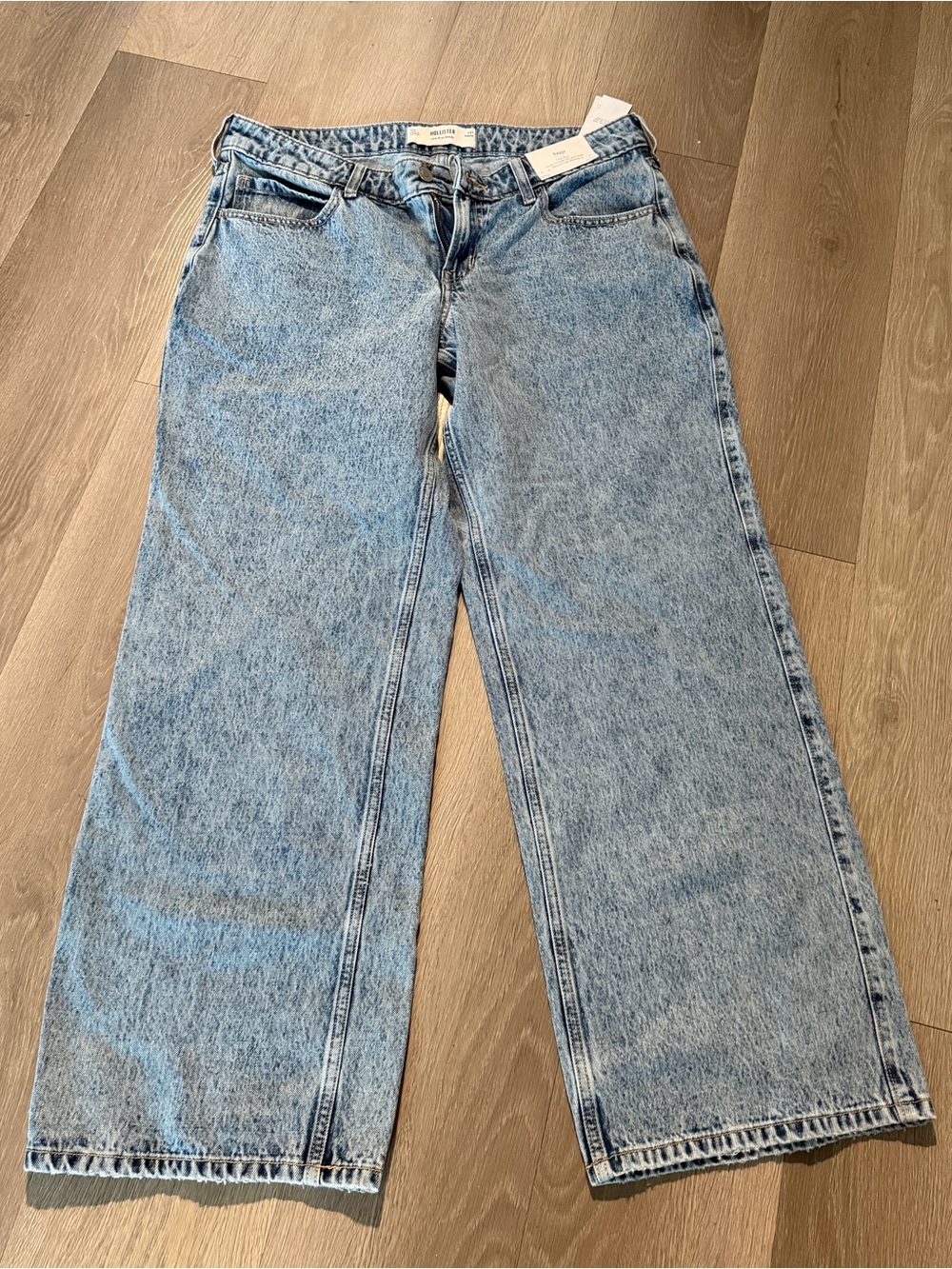 Wide Leg Women baggy Jeans - Light Blue Denim